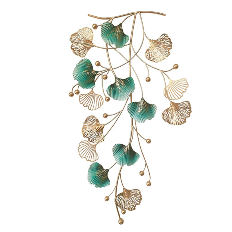 3D Home Metal Wall Decor, Modern Luxury Handmade Ginkgo Leaf Metal Wall Sculpture, Natural Art home Decoration